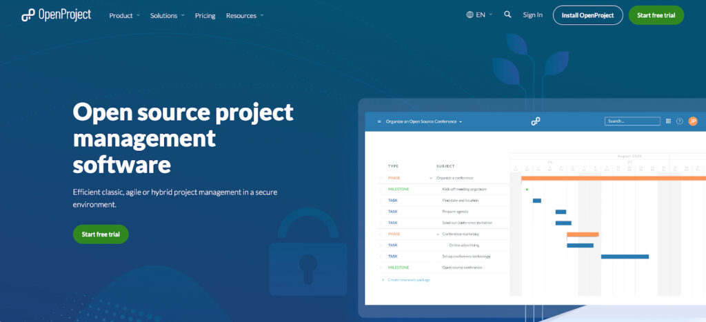 OpenProject Open Source Management Software