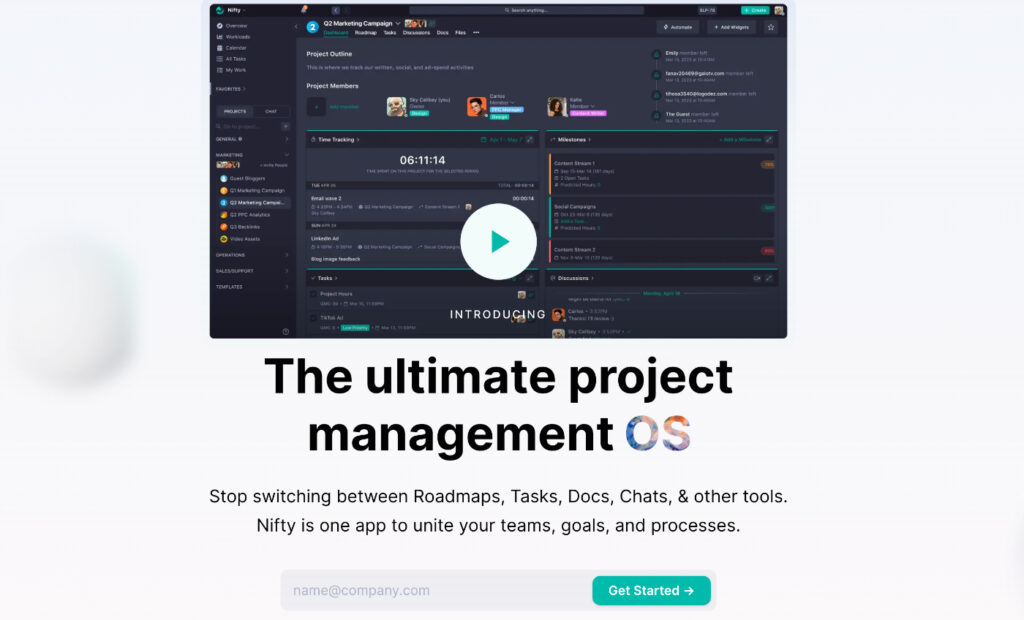 Nifty Agile Project Management Software