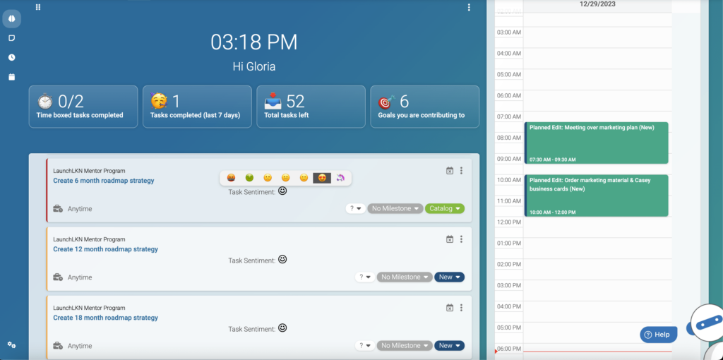 Reorganize Personal Dashboard view Track Progress