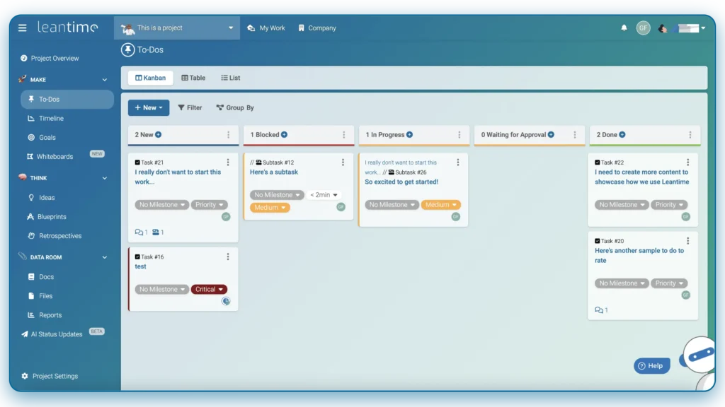 Kanban View Be More Productive Using Leantime